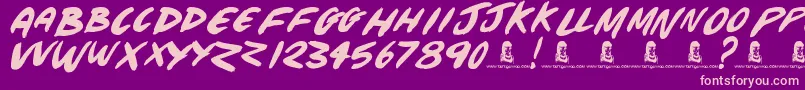 TheBeach Font – Pink Fonts on Purple Background