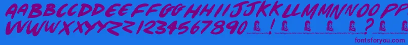 TheBeach Font – Purple Fonts on Blue Background