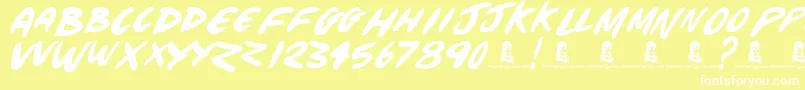 TheBeach Font – White Fonts on Yellow Background