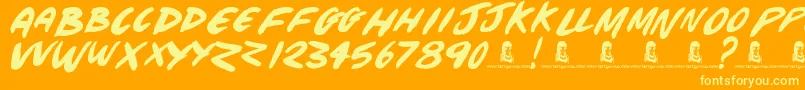 TheBeach Font – Yellow Fonts on Orange Background