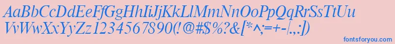 RomanlhItalic Font – Blue Fonts on Pink Background