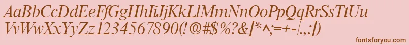 RomanlhItalic Font – Brown Fonts on Pink Background