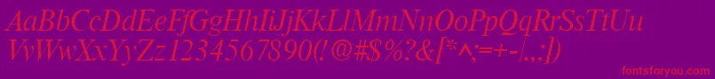 RomanlhItalic Font – Red Fonts on Purple Background