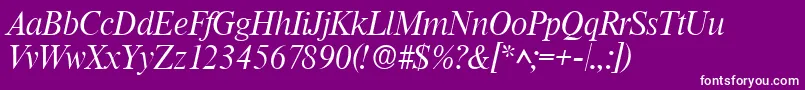 RomanlhItalic Font – White Fonts on Purple Background