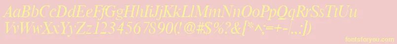 RomanlhItalic Font – Yellow Fonts on Pink Background