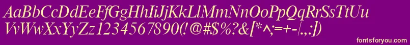 RomanlhItalic Font – Yellow Fonts on Purple Background