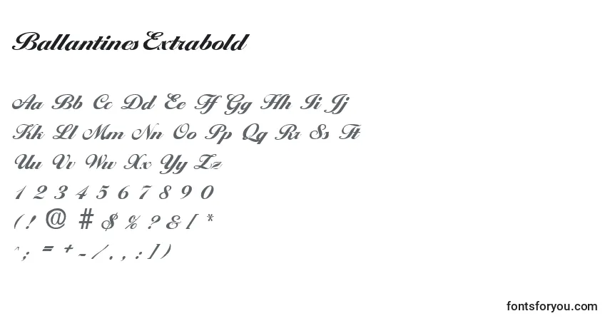 Шрифт BallantinesExtrabold – алфавит, цифры, специальные символы