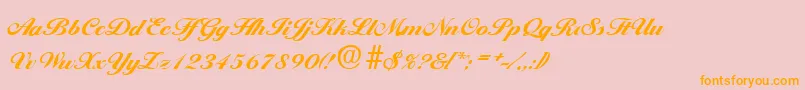 BallantinesExtrabold-Schriftart – Orangefarbene Schriften auf rosa Hintergrund