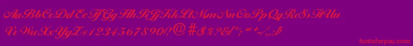 BallantinesExtrabold-Schriftart – Rote Schriften auf violettem Hintergrund