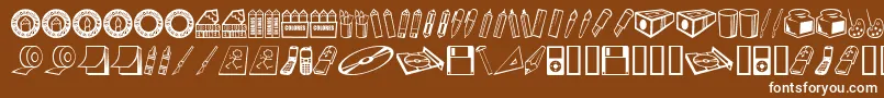 Dibujose-Schriftart – Weiße Schriften auf braunem Hintergrund