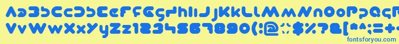 Dominique Font – Blue Fonts on Yellow Background