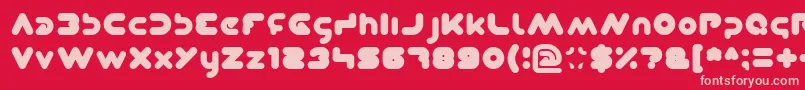 Dominique Font – Pink Fonts on Red Background