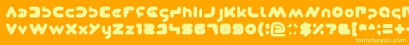 Dominique Font – Yellow Fonts on Orange Background