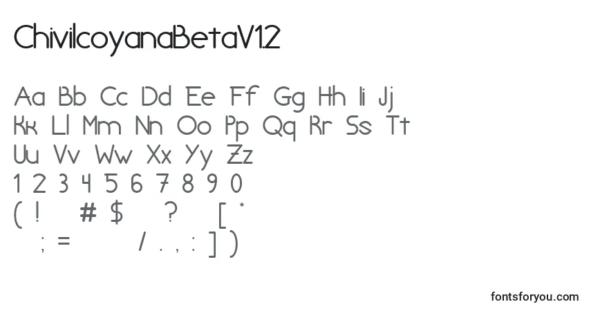 ChivilcoyanaBetaV1.2-fontti – aakkoset, numerot, erikoismerkit
