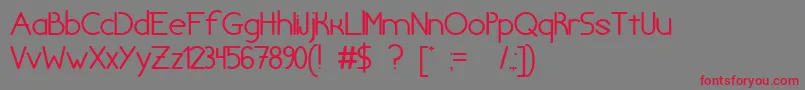 フォントChivilcoyanaBetaV1.2 – 赤い文字の灰色の背景