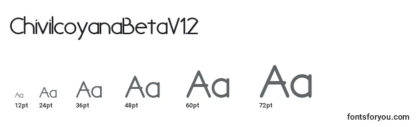 Размеры шрифта ChivilcoyanaBetaV1.2
