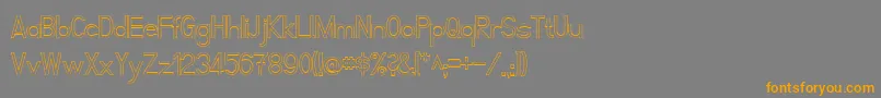 フォントFibelNordKontur – オレンジの文字は灰色の背景にあります。