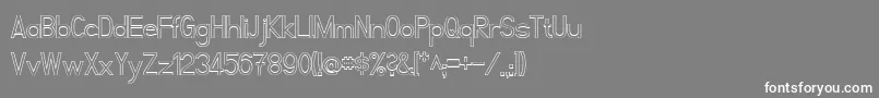 Fonte FibelNordKontur – fontes brancas em um fundo cinza