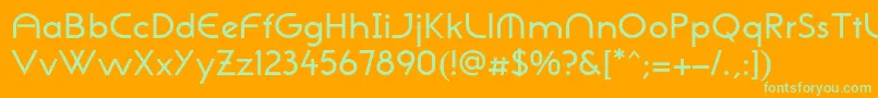 NeogothisadfstdMedium Font – Green Fonts on Orange Background