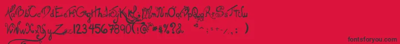 LesOeufsDeCassowary Font – Black Fonts on Red Background