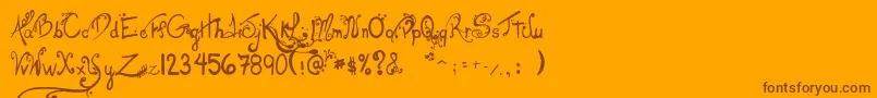 LesOeufsDeCassowary Font – Brown Fonts on Orange Background