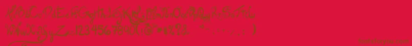 Шрифт LesOeufsDeCassowary – коричневые шрифты на красном фоне