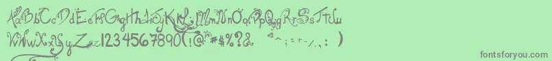LesOeufsDeCassowary-Schriftart – Graue Schriften auf grünem Hintergrund
