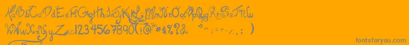 LesOeufsDeCassowary Font – Gray Fonts on Orange Background