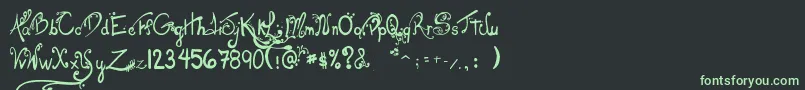LesOeufsDeCassowary Font – Green Fonts on Black Background