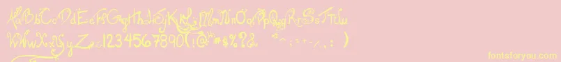 LesOeufsDeCassowary Font – Yellow Fonts on Pink Background