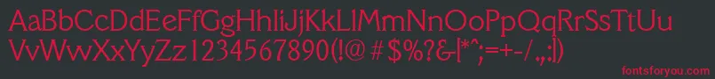 VeracruzserialLightRegular Font – Red Fonts on Black Background
