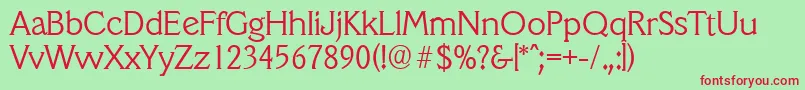 VeracruzserialLightRegular Font – Red Fonts on Green Background