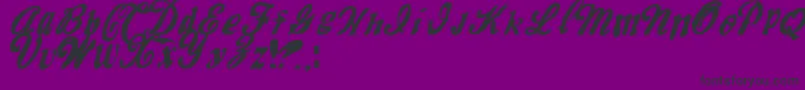 MrfiskCoke-Schriftart – Schwarze Schriften auf violettem Hintergrund