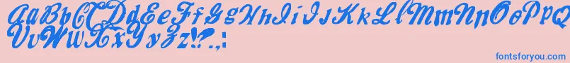 MrfiskCoke Font – Blue Fonts on Pink Background