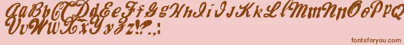 MrfiskCoke Font – Brown Fonts on Pink Background