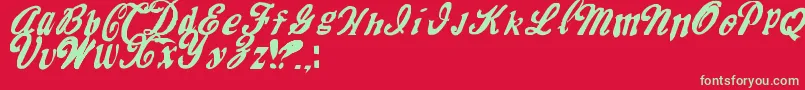 MrfiskCoke Font – Green Fonts on Red Background