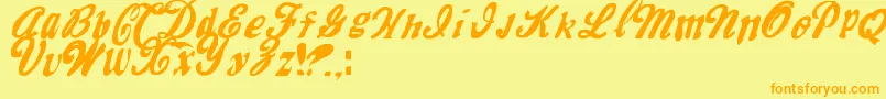MrfiskCoke Font – Orange Fonts on Yellow Background