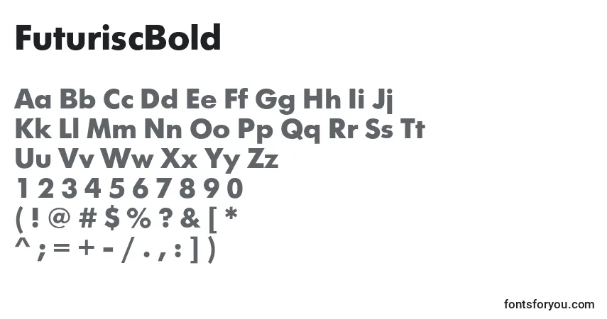 Czcionka FuturiscBold – alfabet, cyfry, specjalne znaki