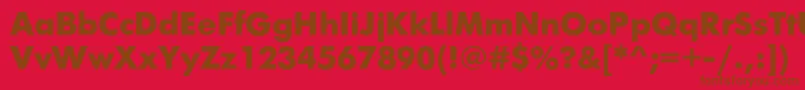 FuturiscBold-Schriftart – Braune Schriften auf rotem Hintergrund
