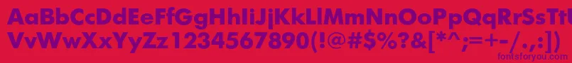 FuturiscBold-Schriftart – Violette Schriften auf rotem Hintergrund