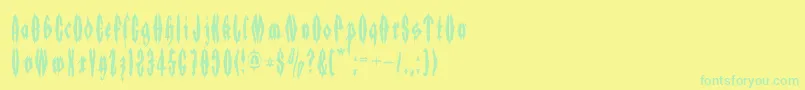 フォントApplesauce05 – 黄色い背景に緑の文字