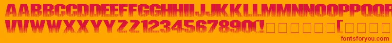 フォントInvisibl – オレンジの背景に赤い文字