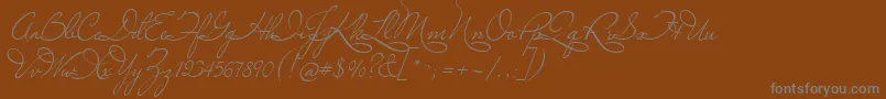 MissLeGatees Font – Gray Fonts on Brown Background