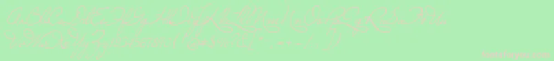 MissLeGatees-Schriftart – Rosa Schriften auf grünem Hintergrund