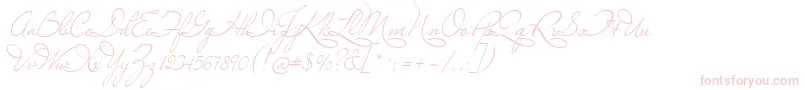 MissLeGatees-Schriftart – Rosa Schriften auf weißem Hintergrund