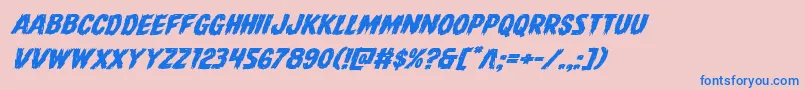 Direwolfexpandital Font – Blue Fonts on Pink Background