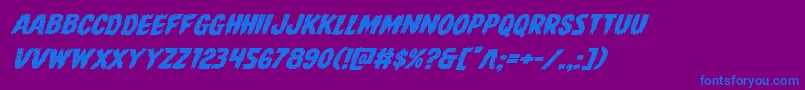 Шрифт Direwolfexpandital – синие шрифты на фиолетовом фоне