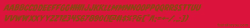 Direwolfexpandital-fontti – ruskeat fontit punaisella taustalla