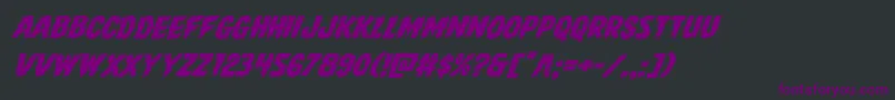 Шрифт Direwolfexpandital – фиолетовые шрифты на чёрном фоне