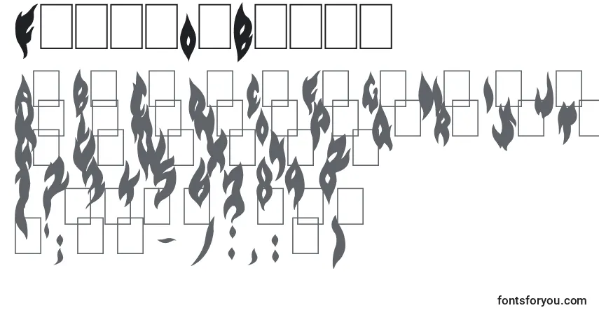 Schriftart FlameOnBlack – Alphabet, Zahlen, spezielle Symbole